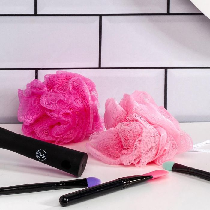 Cosmetic Club Juego 3 Esponjas Flor Ducha Cosmetic Club Gris Rosa Blanco Negro Fucsia 4