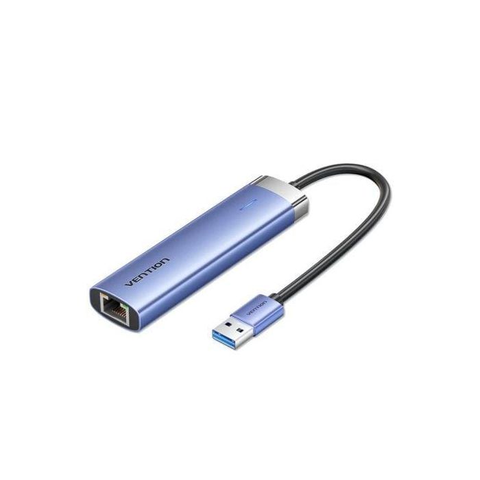 Vention TGFSB Hub USB 3.0 5 en 1 - 3xUSB-A 5Gbps, Gigabit Ethernet RJ45, USB-C Power Delivery para PC/Mac/Móvil