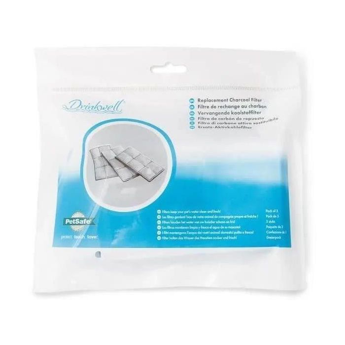 DRINKWELL 3 filtros de carbón de repuesto para fuentes para perros Mini, Original, Platinum y Large - Para gatos y perros 1 DRINKWELL 3 filtros de carbón de repuesto para fuentes para perros Mini, Original, Platinum y Large - Para gatos y perros 1