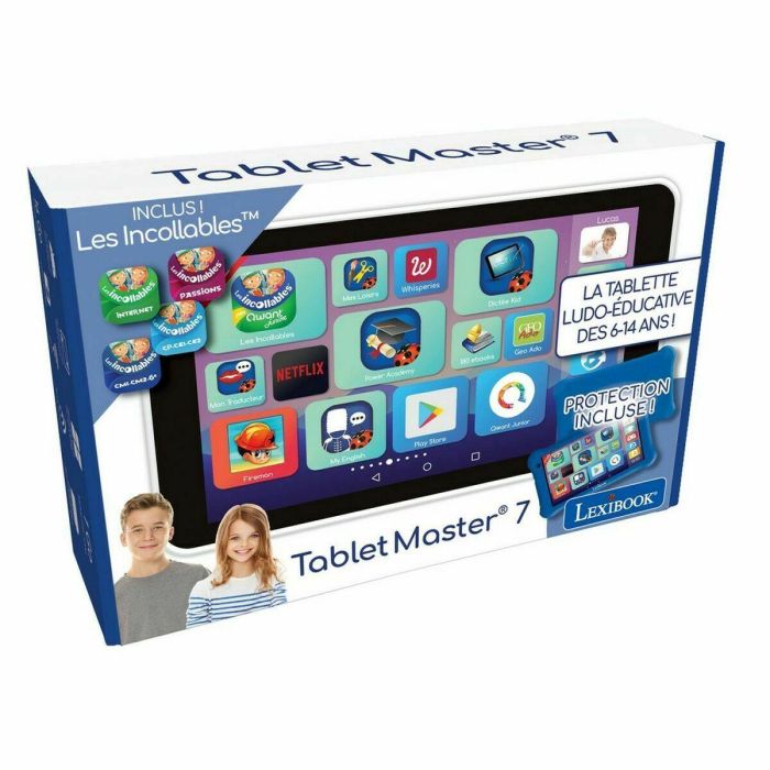 Lexibook LexiTab Master 7 Tablet educativa para niños 6-14 años, HD 7", procesador Quad Core, 1GB RAM, Android, control parental, con cubierta protectora. 7 Lexibook LexiTab Master 7 Tablet educativa para niños 6-14 años, HD 7", procesador Quad Core, 1GB RAM, Android, control parental, con cubierta protectora. 7