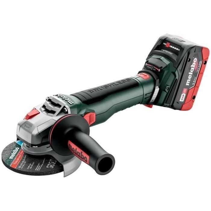 Amoladora angular a batería - METABO - WB 18 LT BL 11-125 Quick - 18 V - MetaBOX 165 L