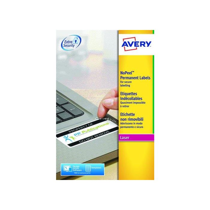 Etiquetas Adh.Impr.Avery A4 Blanca Seguridad C.Romos Laser Caja 20H 45,7X25,4 Mm 800 Uds.(L6145)