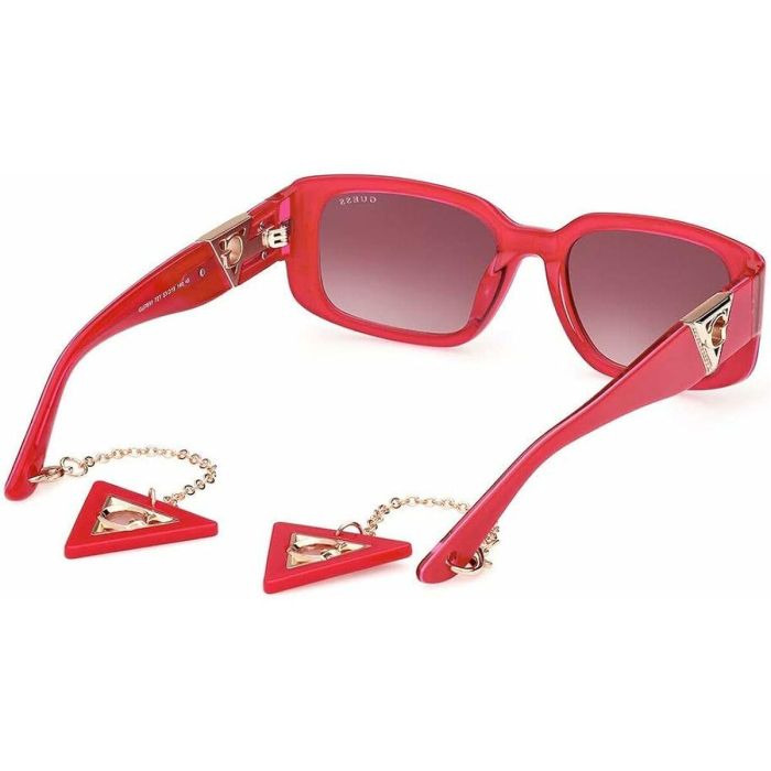 Guess Gafas GU7891 72T - Gafas de Sol Rectangulares para Mujer, Rosa Brillante con Cristales Burdeos Degradado 4
