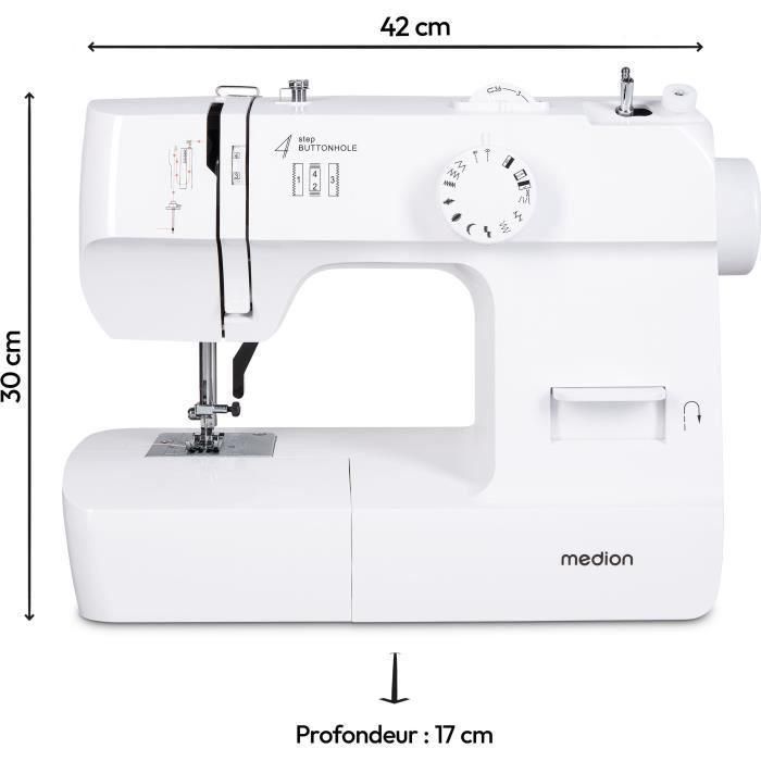 Máquina de coser - MEDION - SM 70 - 71W - 12 puntadas - 700 rpm - LED - Blanco 5 Máquina de coser - MEDION - SM 70 - 71W - 12 puntadas - 700 rpm - LED - Blanco 5