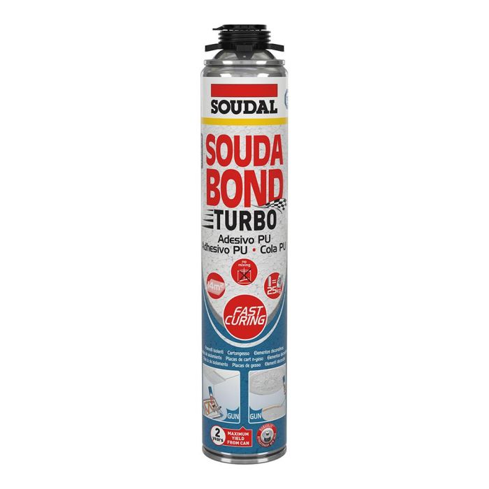 Soudal Espuma adhesiva de poliuretano monocomponente turbo pistola 750 ml