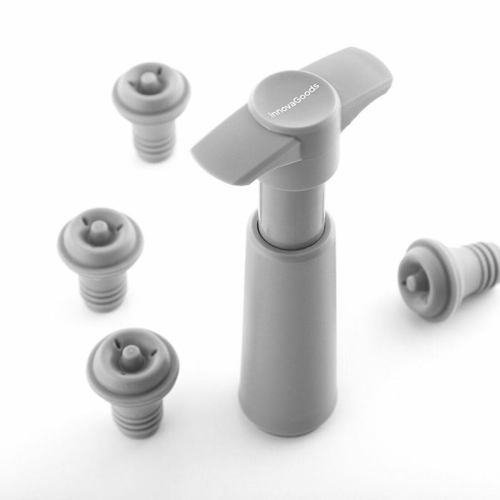 Bomba de Vacío y Tapones para Vino Winuum InnovaGoods (4 tapones) 2 Bomba de Vacío y Tapones para Vino Winuum InnovaGoods (4 tapones) 2