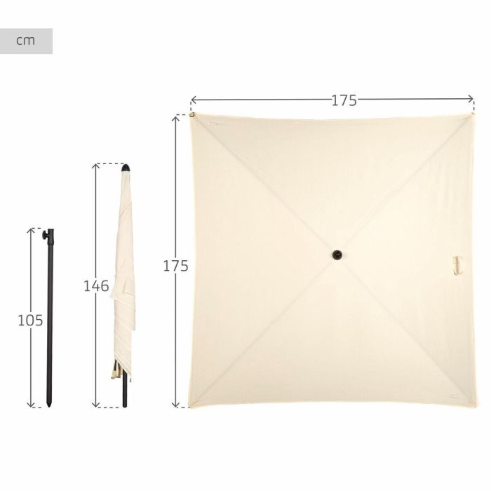 Sombrilla Aktive Beige 175 x 240 x 175 cm 3 Sombrilla Aktive Beige 175 x 240 x 175 cm 3