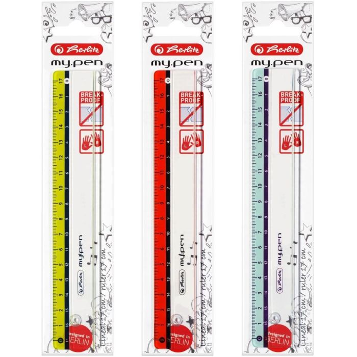 Herlitz Lineal my.pen 17cm farb.sort. 1er Blister 0 Herlitz Lineal my.pen 17cm farb.sort. 1er Blister 0