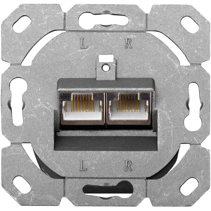 Digitus Toma de Pared RJ45 Cat6 Apantallada 2xRJ45 Montaje Superficie Blanco 3