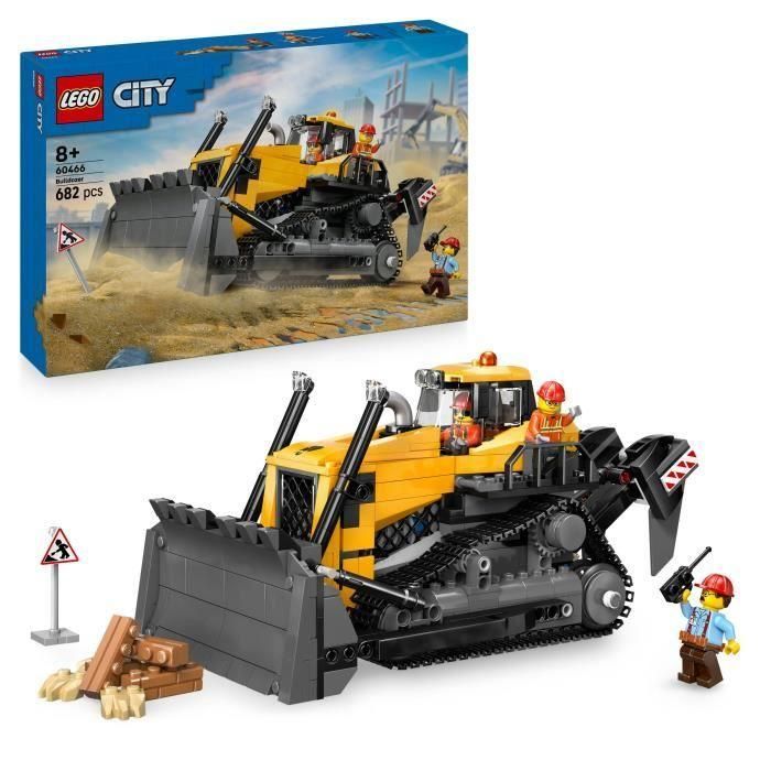 LEGO 60466 City Bulldozer Amarillo - Set de Construcción para Niños y Niñas 8+ Años