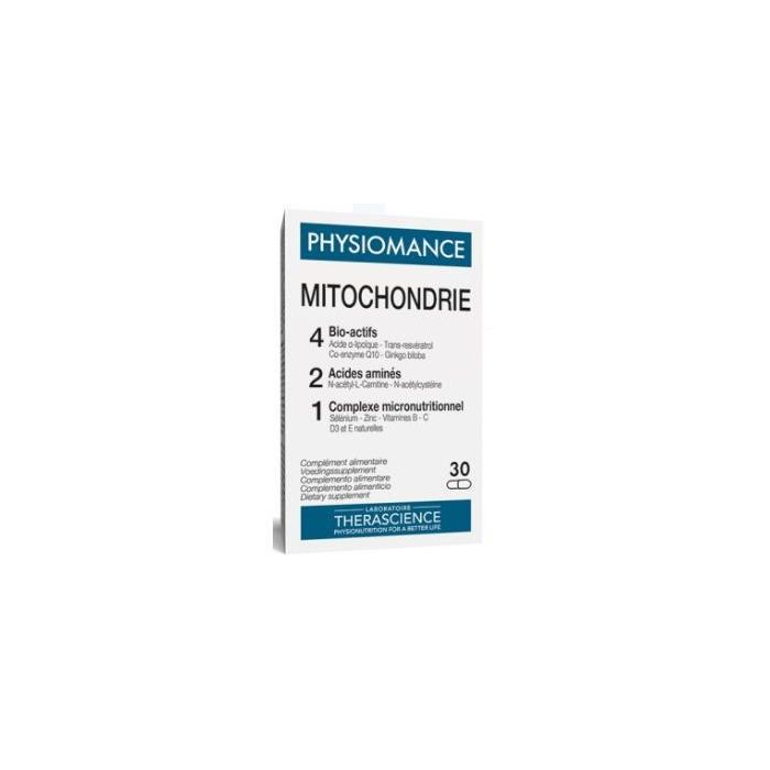THERASCIENCE Physiomance Mitochondrie 30 Cápsulas. Soporte Energético y Antioxidante con Coenzima Q10 y Vitaminas