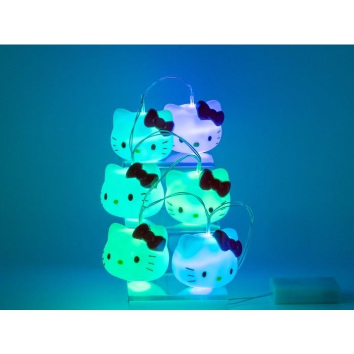 Madcow entertainment Guirnalda Luminosa LED Hello Kitty, 7 Colores, Inalámbrica, 1.20 m, 6 Cabezas, 2 Funciones de Luz 1