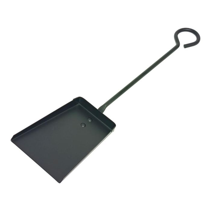 Edm Badil de chimenea metálico negro con mango largo, 11 x 46 cm