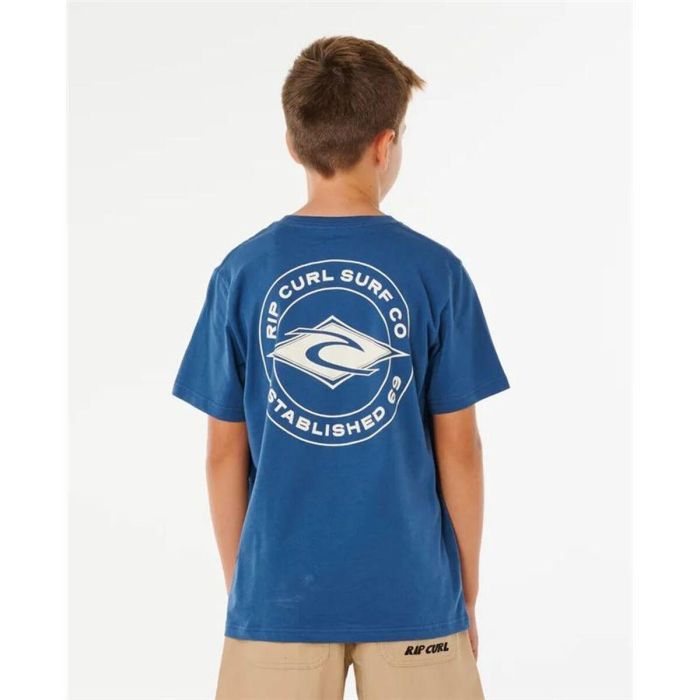 Camiseta de Manga Corta Infantil Rip Curl Stapler Azul Azul marino M 2