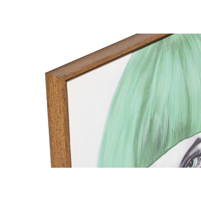 DKD Home Decor Cuadro Verde Lila 3.5 x 80 x 60 cm Chica Fashion Lienzo PS (2 Unidades) 1