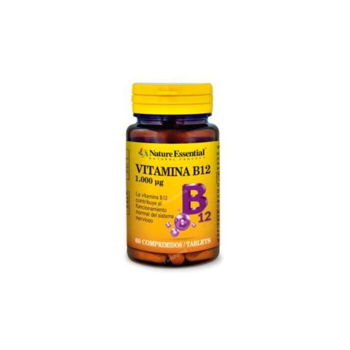 NATURE ESSENTIAL Vitamina B12 1000Mcg 60 Comprimidos para el normal funcionamiento del sistema nervioso