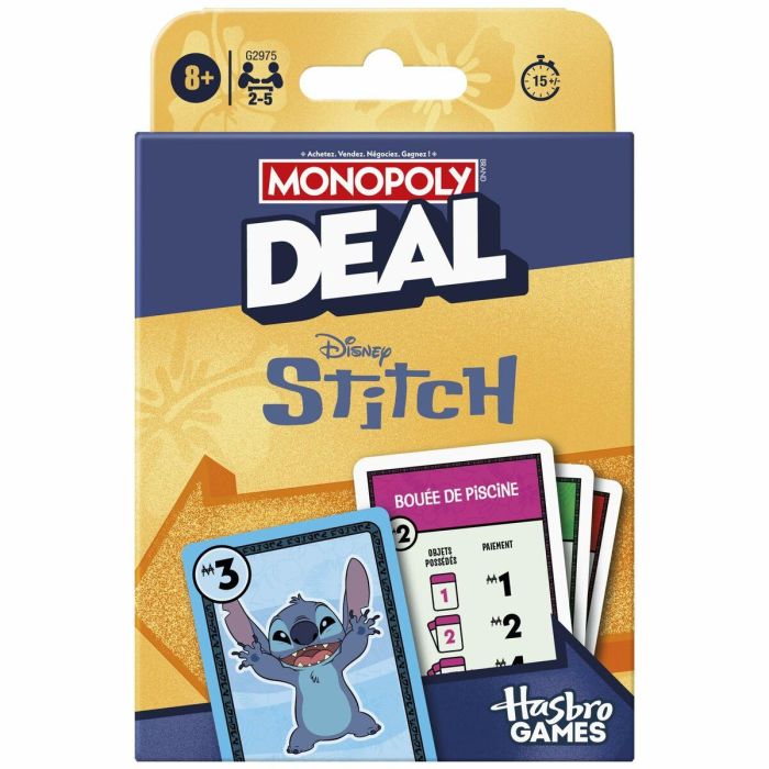 Hasbro HASG2975101 Monopoly Deal Stitch Juego de Cartas Rápido para 15 Minutos a Partir de 8 Años 5