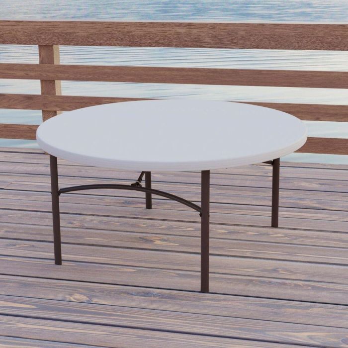 Mesa auxiliar Lifetime Crema 152 x 74 x 152 cm Acero Plástico 1 Mesa auxiliar Lifetime Crema 152 x 74 x 152 cm Acero Plástico 1