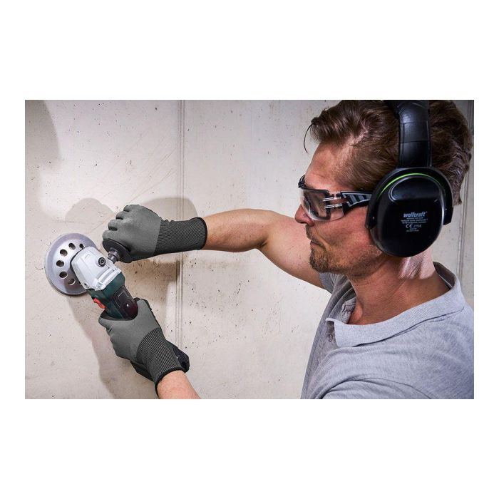 Wolfcraft Cascos Pro 4959000 Protector Auditivo con Orejeras SNR 30 dB para Trabajos de Alto Ruido y Entornos Eléctricos 4