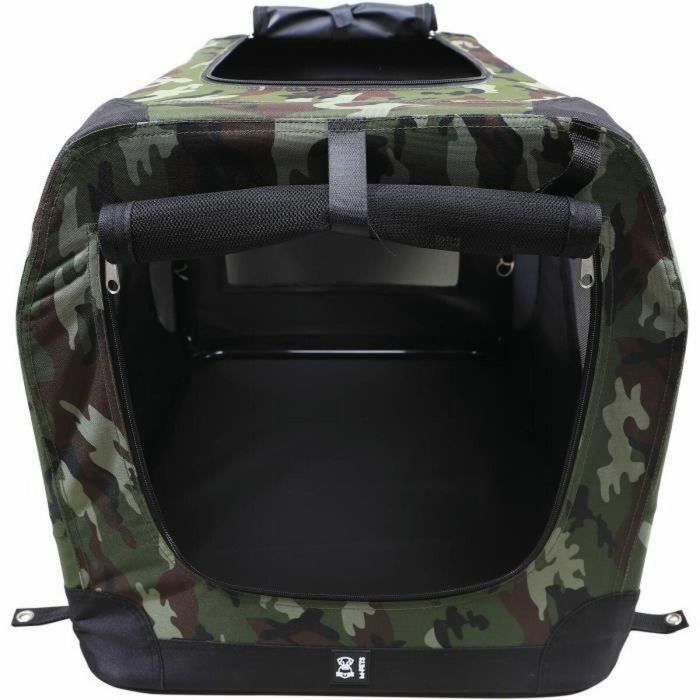 M Pets MPE6953182740872 Caja de transporte Comfort Crate L Plegable con Rejillas de Ventilación y Estructura Metálica - Camuflaje 3