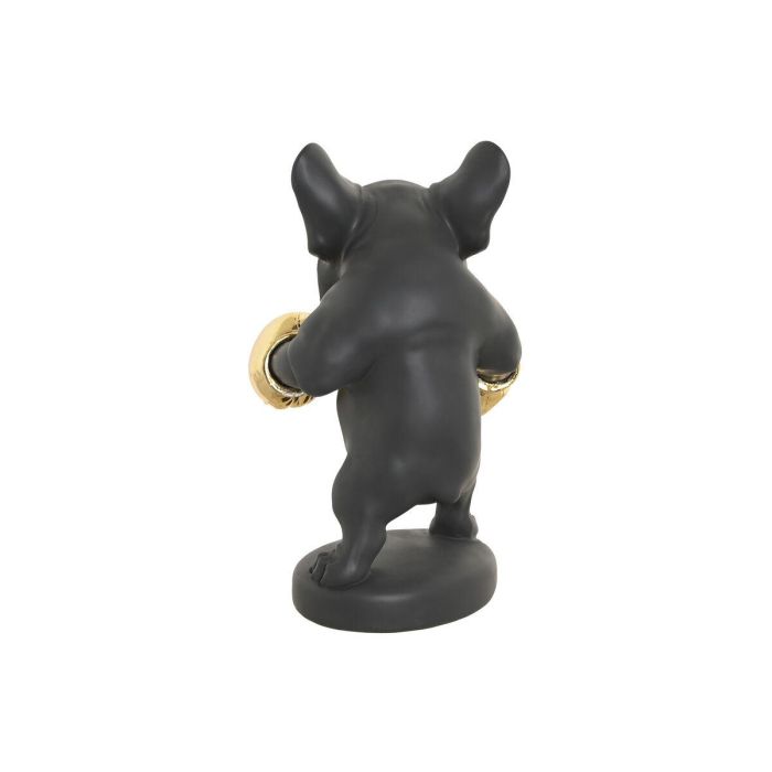 DKD Home Decor Figura Decorativa Moderna de Resina Perro Boxeador Gris Oscuro Dorado 16x25x25 cm (2 Unidades) 1