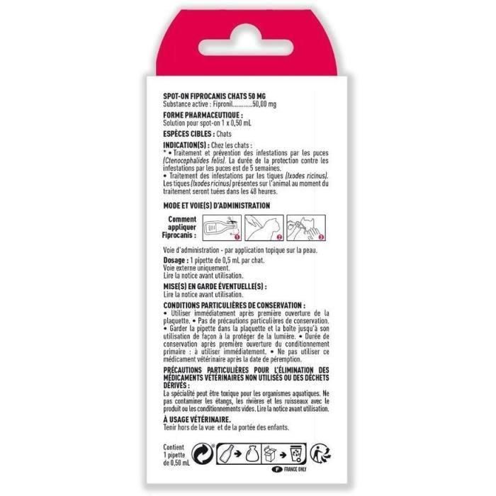 VETOCANIS Spot on Fipronil Pipette, Anti Pulgas y Anti-Ticks - Para gatos 3 VETOCANIS Spot on Fipronil Pipette, Anti Pulgas y Anti-Ticks - Para gatos 3