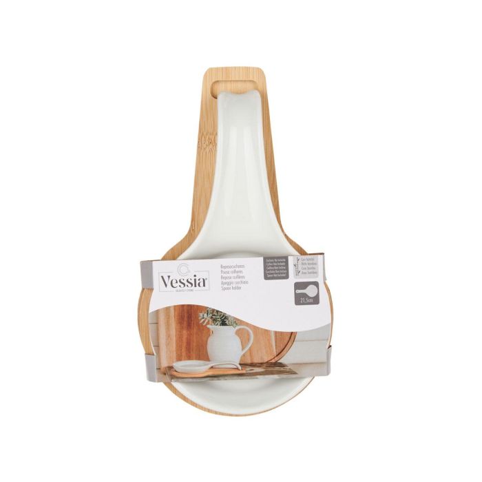 Bandeja Aperitivo Cuchara Ceramica Base Bambu Vessia 13x3x23cm (24 Unidades) 2 Bandeja Aperitivo Cuchara Ceramica Base Bambu Vessia 13x3x23cm (24 Unidades) 2