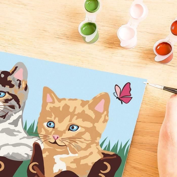 CreArt Kids 18 x 24 cm, Kit de pintura por números "Gatitos y zapatos", A partir de 7 años, 25528, Ravensburger 5 CreArt Kids 18 x 24 cm, Kit de pintura por números "Gatitos y zapatos", A partir de 7 años, 25528, Ravensburger 5