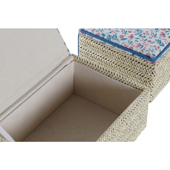 DKD Home Decor Caja Shabby Azul Coral 14 x 9 x 17 cm (4 Unidades) 2