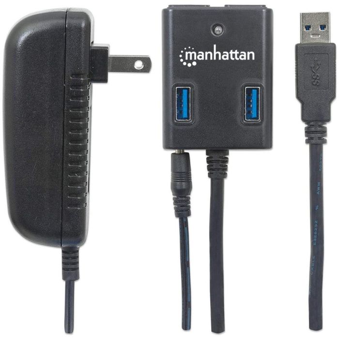 MANHATTAN USB-HUB 4-Port USB 3.0 schwarz mit Netzteil 3