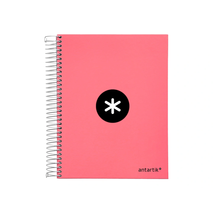 Antartik Cuaderno espiral A5 micro tapa forrada 120h 90 gr liso 5 bandas color coral 1 Antartik Cuaderno espiral A5 micro tapa forrada 120h 90 gr liso 5 bandas color coral 1