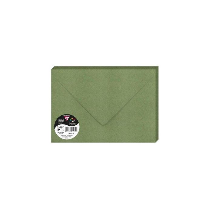 Sobre Clairefontaine Pollen 162X229 120G Verde Salvia Paquete De 20