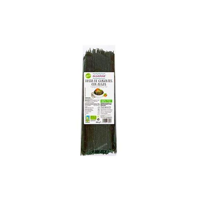 ALGAMAR Espagueti de Guisantes y Algas, pasta Bio de espagueti de mar y espirulina, 250g