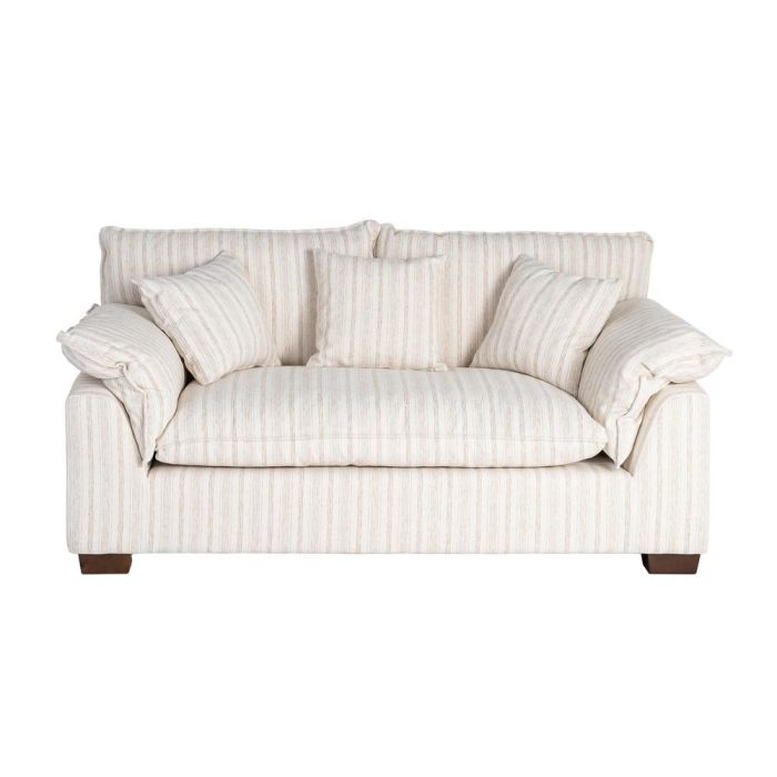 Sofá 2 Plazas Rayas Crema Tejido 178 X 101 X 71 cm