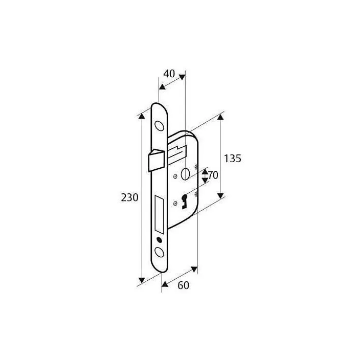 Yale Y75R-A40/B/SC Cerradura de Empotrar con Llave - Eje 40 mm, Caja Fuerte 135 mm - Certificación NF Nivel 2 - Blanco 4