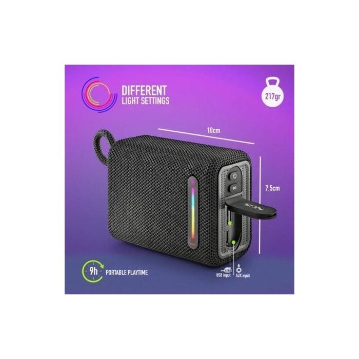 NGS ROLLERFURIA1BLACK Altavoz Bluetooth 15W 2.0 Negro Resistente Agua IPX6 TWS Portátil USB 9 Horas Batería Correa 4 NGS ROLLERFURIA1BLACK Altavoz Bluetooth 15W 2.0 Negro Resistente Agua IPX6 TWS Portátil USB 9 Horas Batería Correa 4