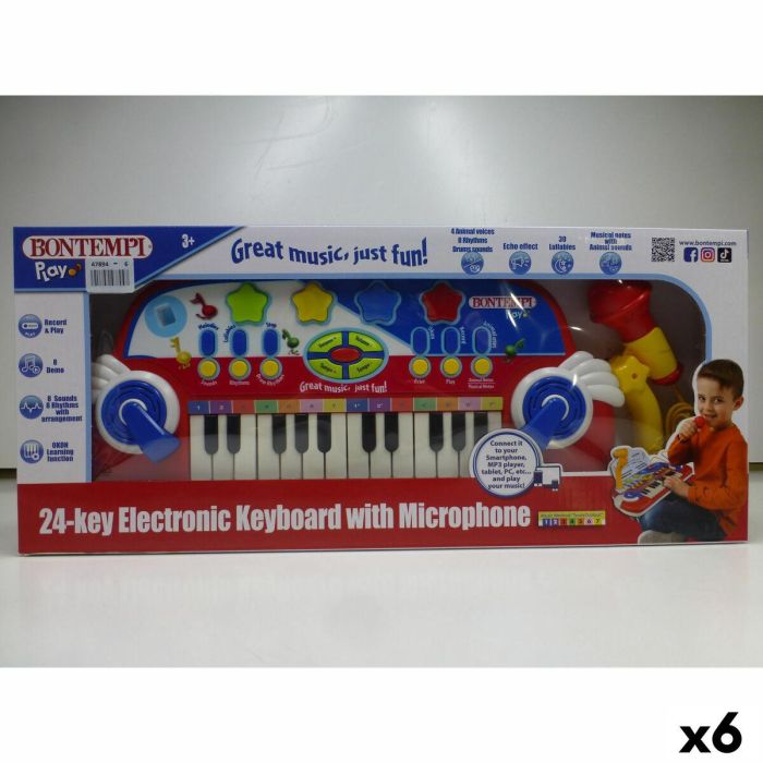 Piano Electrónico Bontempi 38 x 18 x 17 cm (6 Unidades) 11 Piano Electrónico Bontempi 38 x 18 x 17 cm (6 Unidades) 11