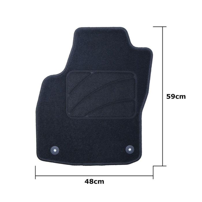 Car Lux OCCOP0008 Juego de Alfombrillas a Medida Opel Astra H Twintop Cabrio 2006-2011 Velour Antideslizante Emblema Bordado Anclajes Originales 3