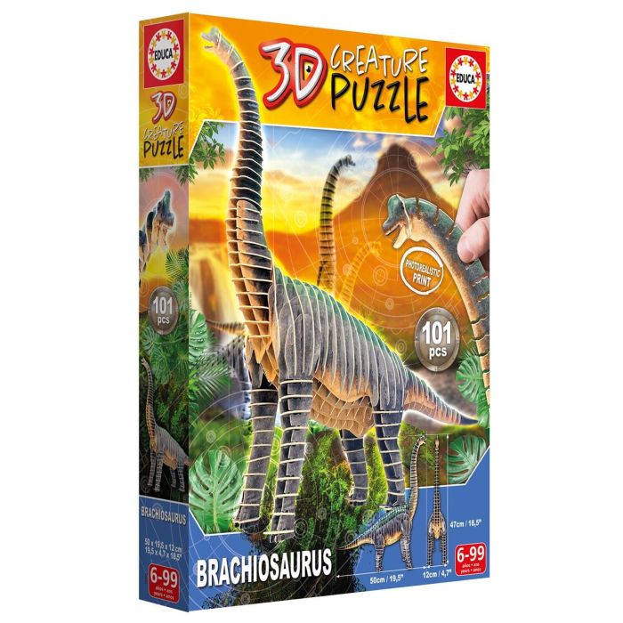 Educa Puzzle 3D Brachiosaurus 19383 Criatura Gigante Montaje Fácil Cartón 101 Piezas +6 Años 1