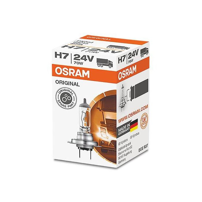 Osram OS64215 Bombilla Halógena Original H7 24V 70W PX26d para Faros Delanteros de Camión - Pack 10 Unidades Osram OS64215 Bombilla Halógena Original H7 24V 70W PX26d para Faros Delanteros de Camión - Pack 10 Unidades