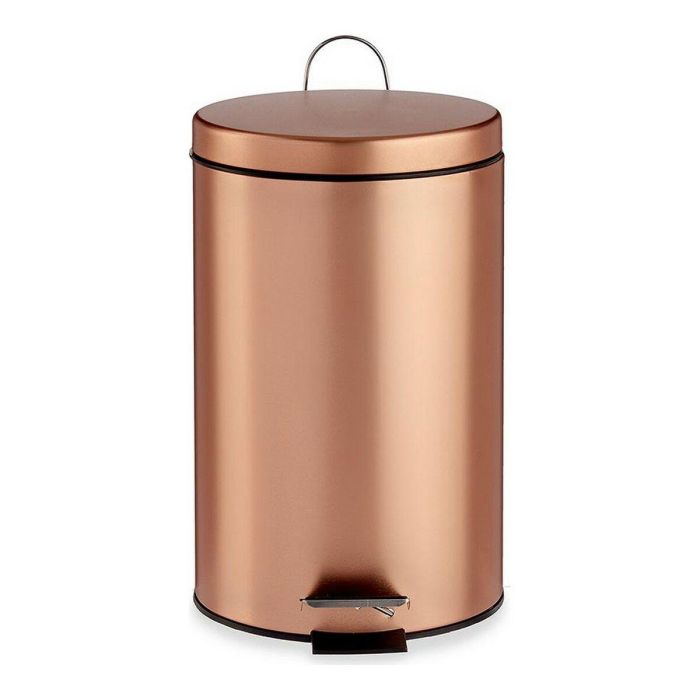 Papelera Pedal 12L Metal Cobre Berilo 25X39CM (4 Unidades) Papelera Pedal 12L Metal Cobre Berilo 25X39CM (4 Unidades)