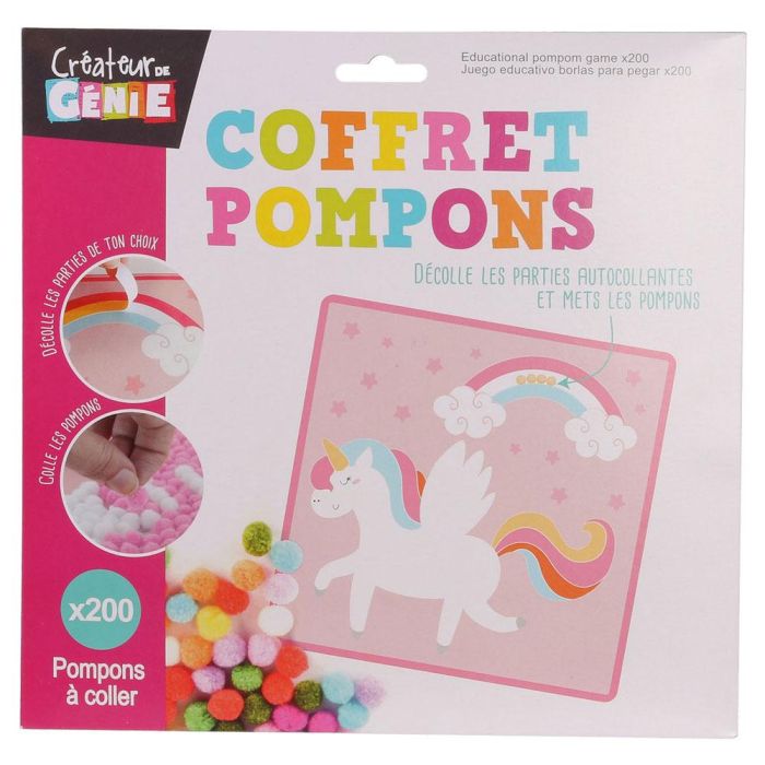 Createur de Genie Juego con Pompones para Pegar, Montessori, 4 Modelos Surtidos (Panda, Unicornio, Zorro, Cohete), Ideal para Psicomotricidad Fina 0 Createur de Genie Juego con Pompones para Pegar, Montessori, 4 Modelos Surtidos (Panda, Unicornio, Zorro, Cohete), Ideal para Psicomotricidad Fina 0