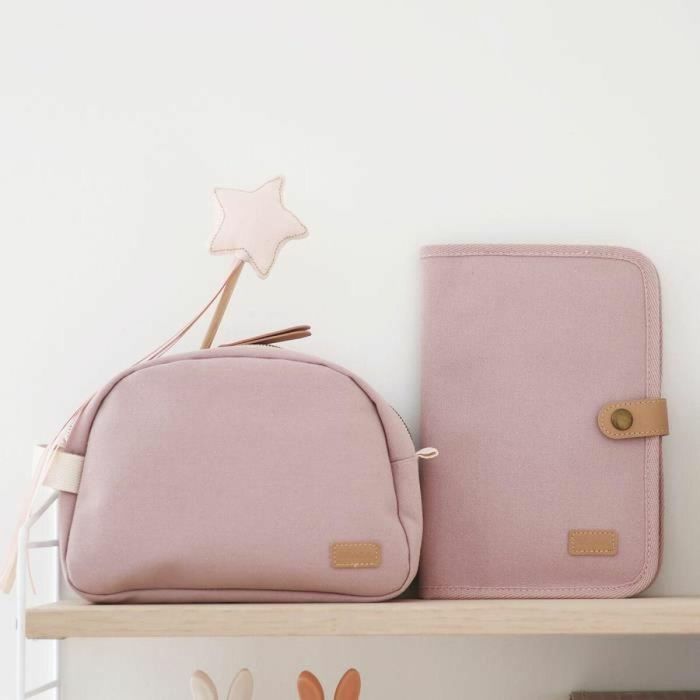 Beaba BEA1694051435725 Funda para Libro de Salud Lona Rosa Empolvado 2