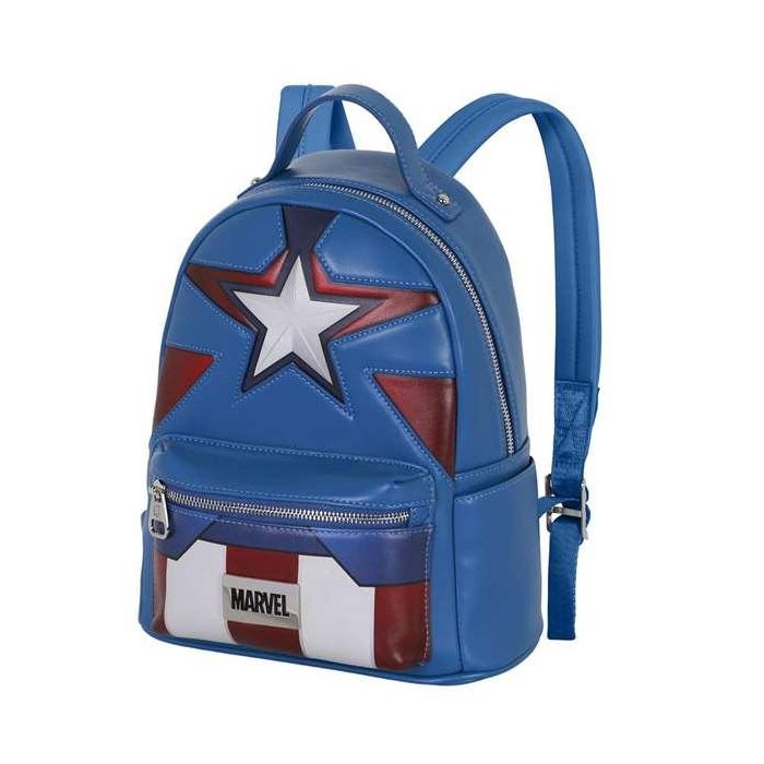 Karactermania Mochila Capitán América Courage 24,5 x15 x29 cm Azul PVC Poliéster Urbana Uso Diario
