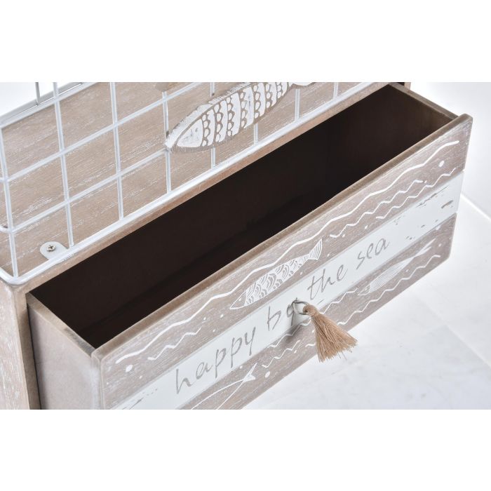 DKD Home Decor Joyero Mediterraneo Marron Blanco Madera Metal Peces 10.5 x 28.5 x 26.5 cm 2 DKD Home Decor Joyero Mediterraneo Marron Blanco Madera Metal Peces 10.5 x 28.5 x 26.5 cm 2