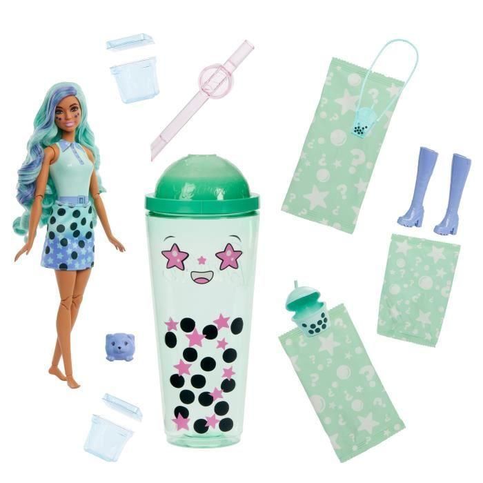 Barbie HTJ21 Muñeca perfumada Pop Reveal Bubble Tea Series articulada con 8 sorpresas, slime, accesorios, cambio de color y mascota 0 Barbie HTJ21 Muñeca perfumada Pop Reveal Bubble Tea Series articulada con 8 sorpresas, slime, accesorios, cambio de color y mascota 0