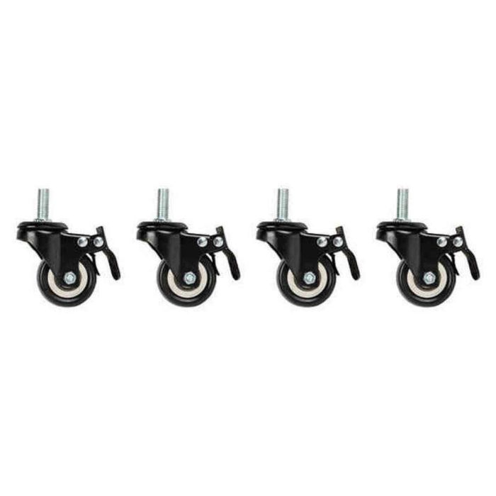 Lanberg Juego de 4 Ruedas Rosca M10 con Freno para Armarios de Pared 19", Negro