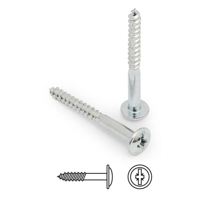 UCAFIX Tornillo Tirador Rosca Madera Cabeza Ancha Zincado M4 Largo 40mm