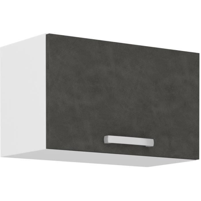 Mueble campana con puerta basculante - Gris mate - L 60 x 31,6 x H 36 cm - LASSEN Mueble campana con puerta basculante - Gris mate - L 60 x 31,6 x H 36 cm - LASSEN