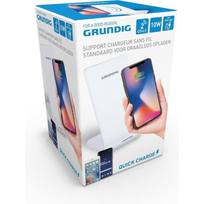 Grundig Cargador Inalámbrico 10W con Soporte para Móvil